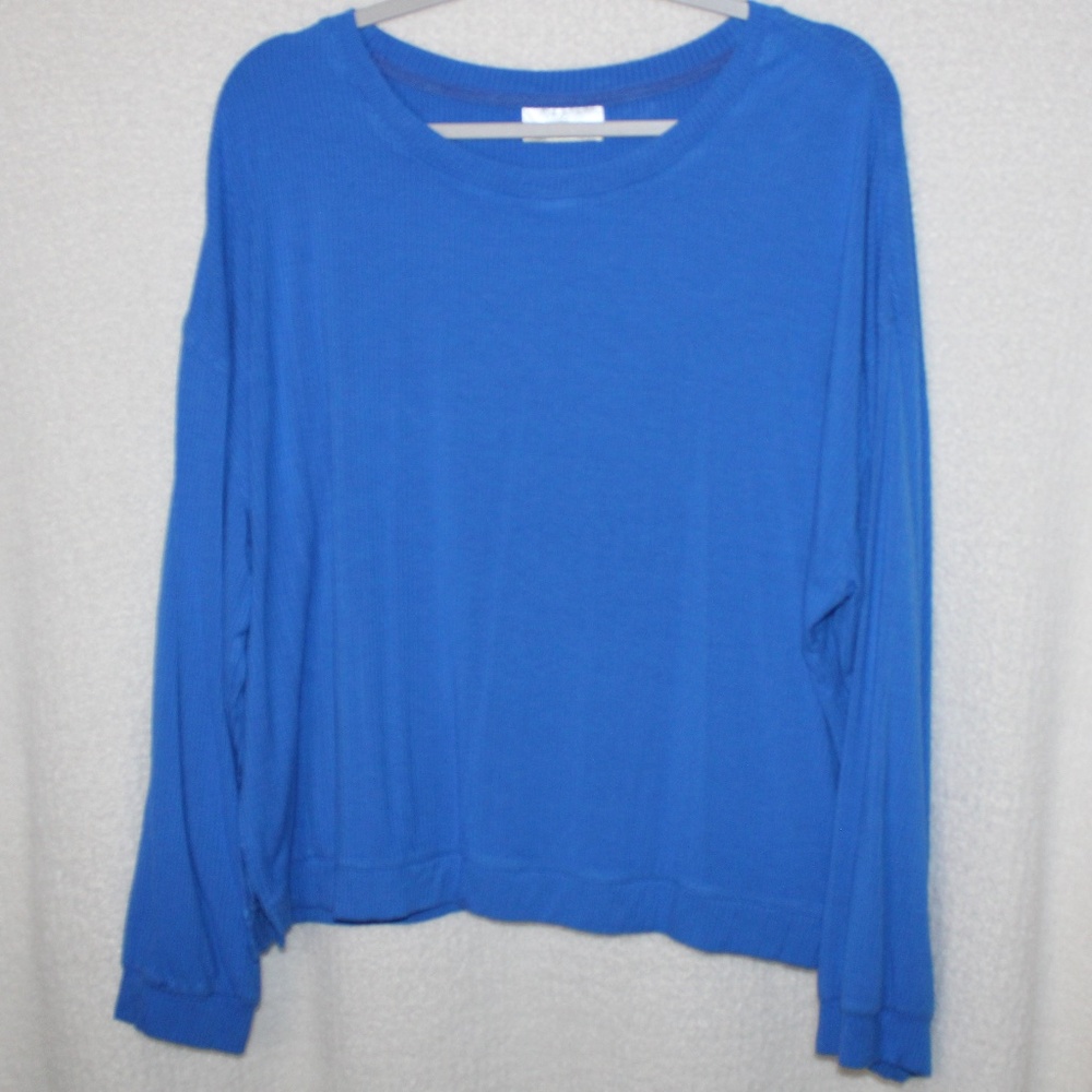 PreLoved Alexander Jane Blue Ribbed Long sleeve Crew Neck Top in Sz (L/XL)